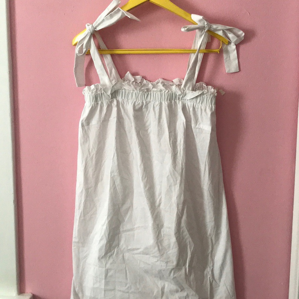 ASOS White Cotton Dress with Tie Straps